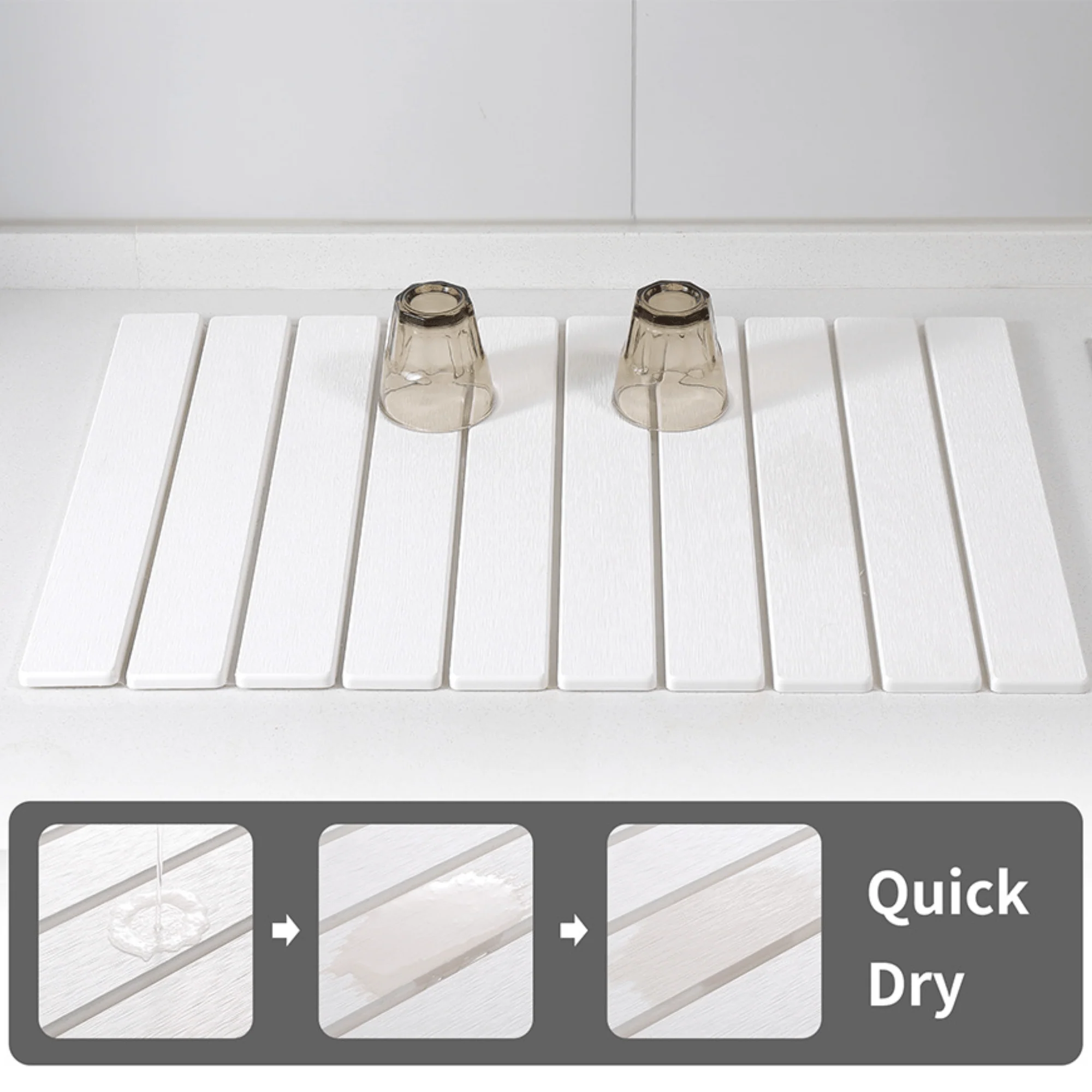 Foldable Super Absorbent Stone Non-Slip Multi-Purpose Drying Mat (52x39cm) - Image 4