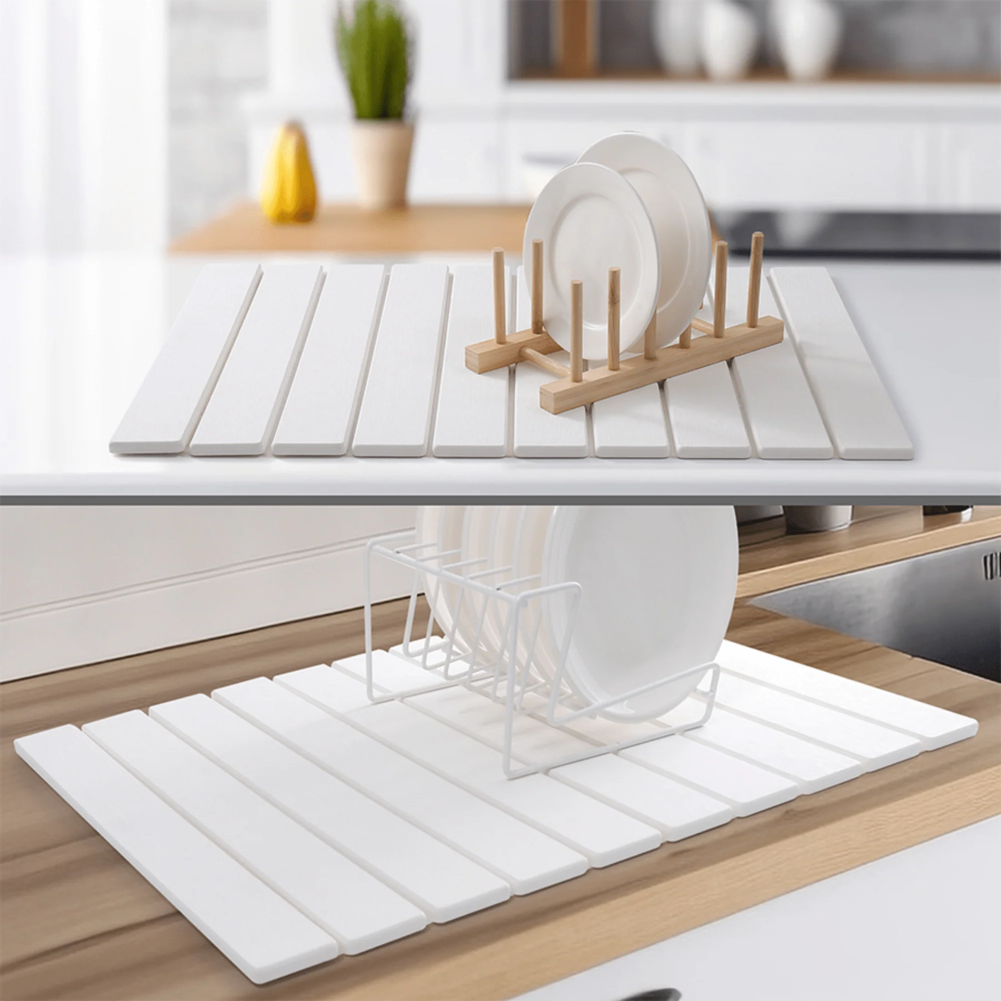 Foldable Super Absorbent Stone Non-Slip Multi-Purpose Drying Mat (52x39cm) - Image 5