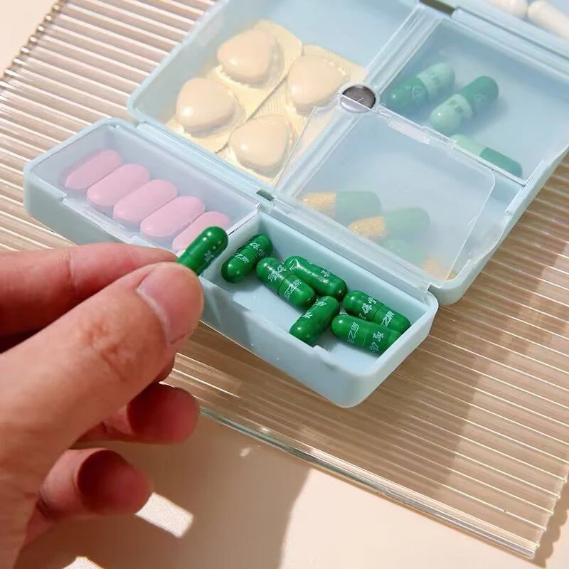 Folding Magnetic Compact Weekly Pill Organizer Box(Blue) - Image 4