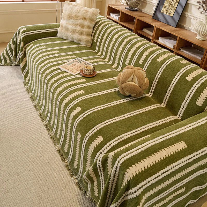 Green Elegance Chenille Sofa Cover : [EM-SC-47] - Image 4
