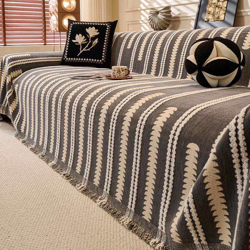 Grey Elegance Chenille Sofa Cover : [EM-SC-47] - Image 3