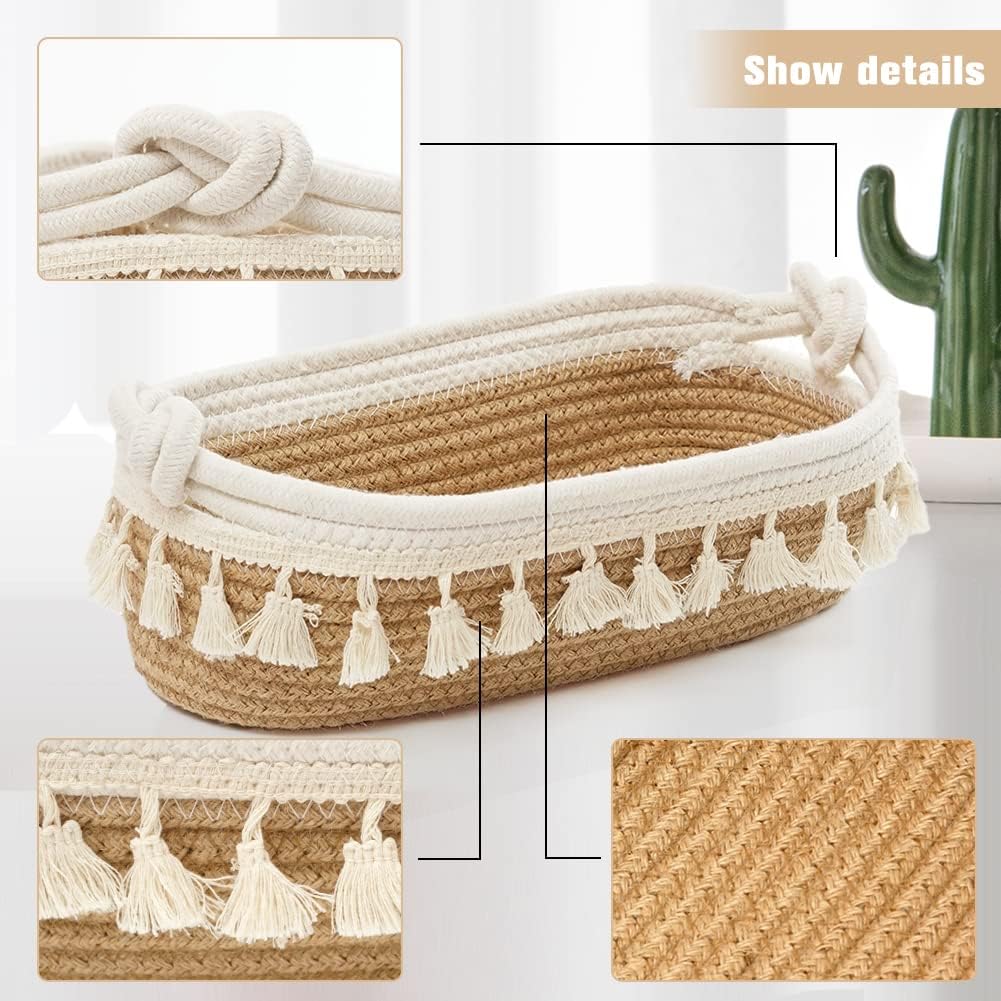 Handmade Cotton Rope Brown Storage Basket - Image 5