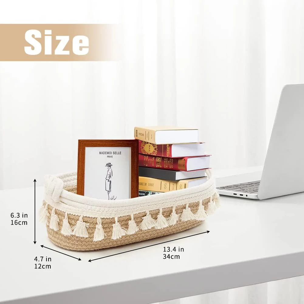 Handmade Cotton Rope Brown Storage Basket - Image 6