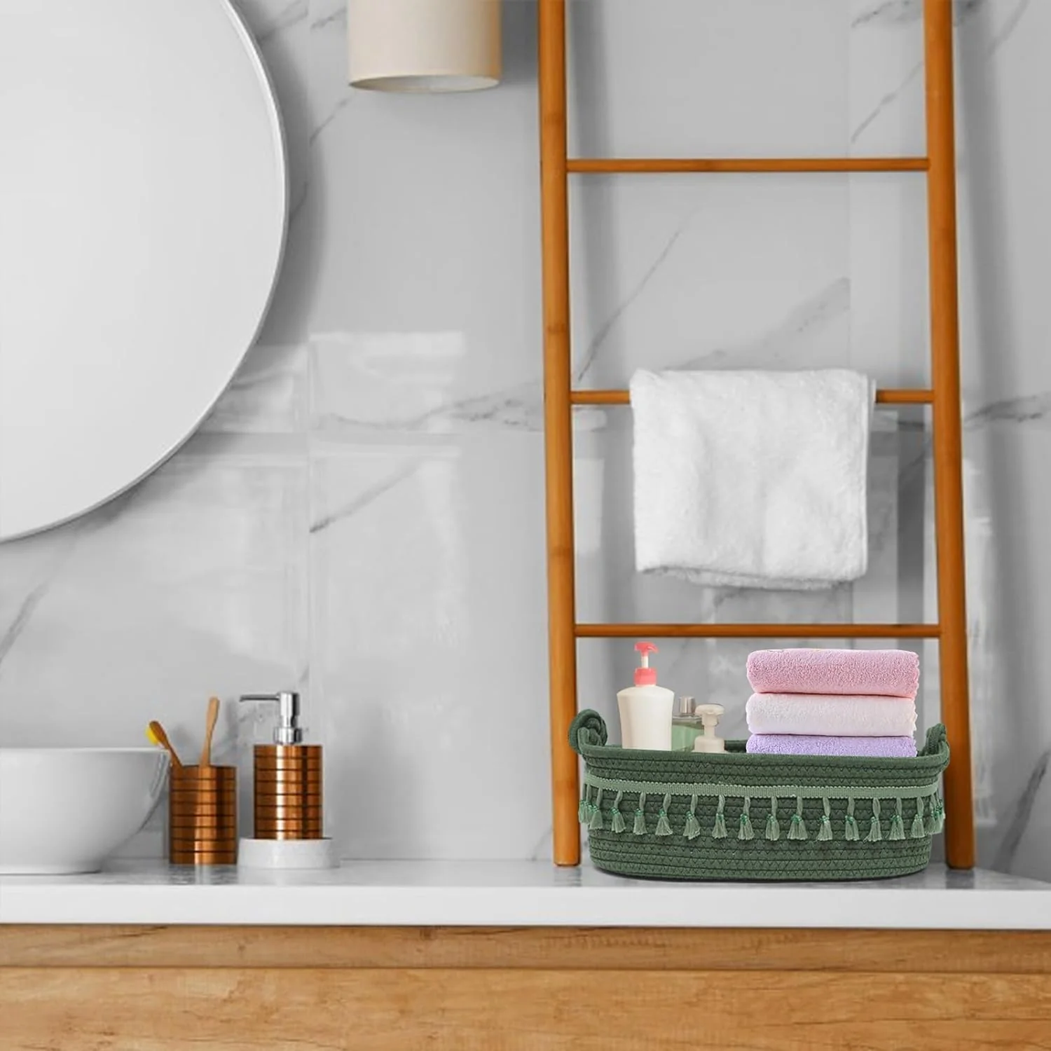 Handmade Cotton Rope Storage Basket - Image 4