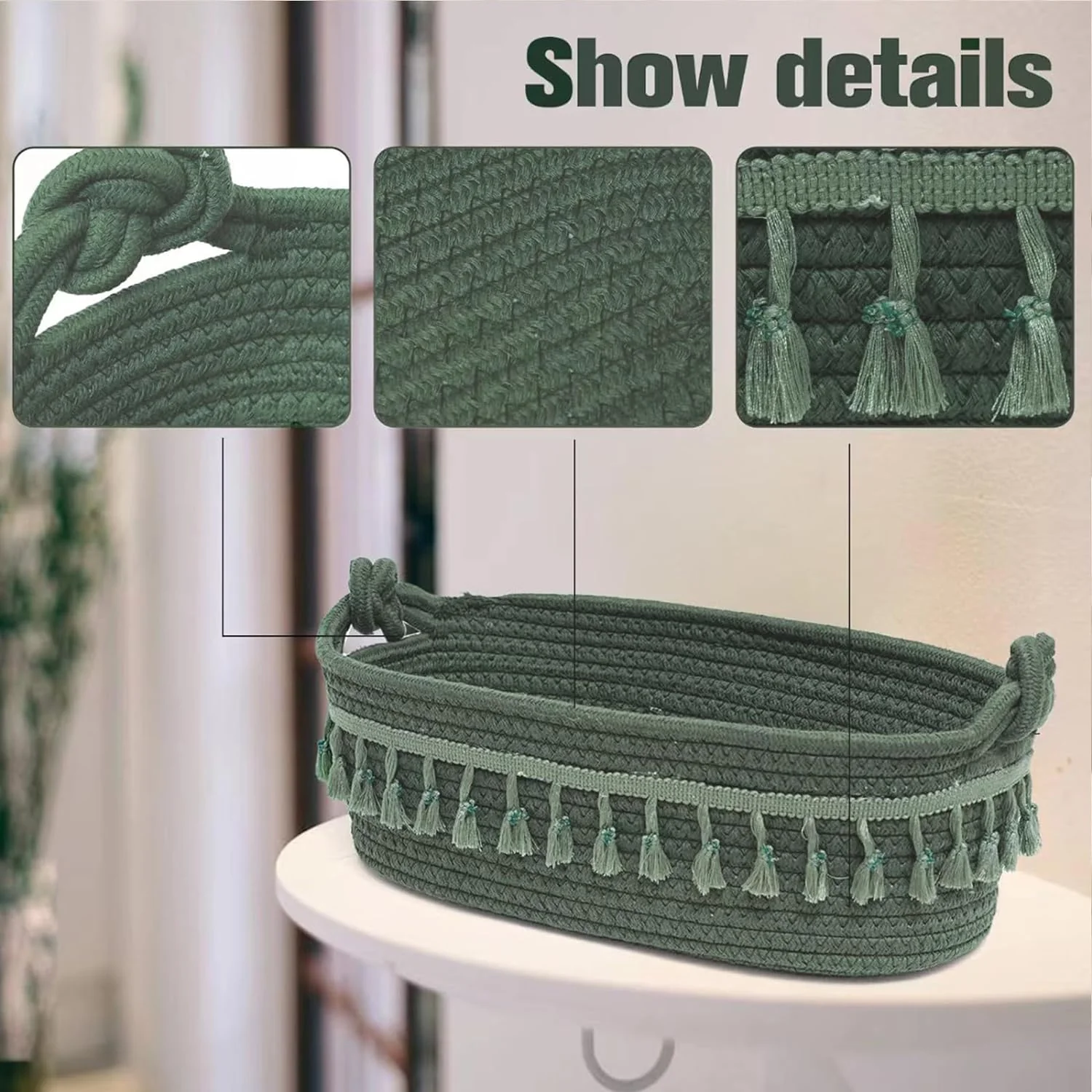 Handmade Cotton Rope Storage Basket - Image 5