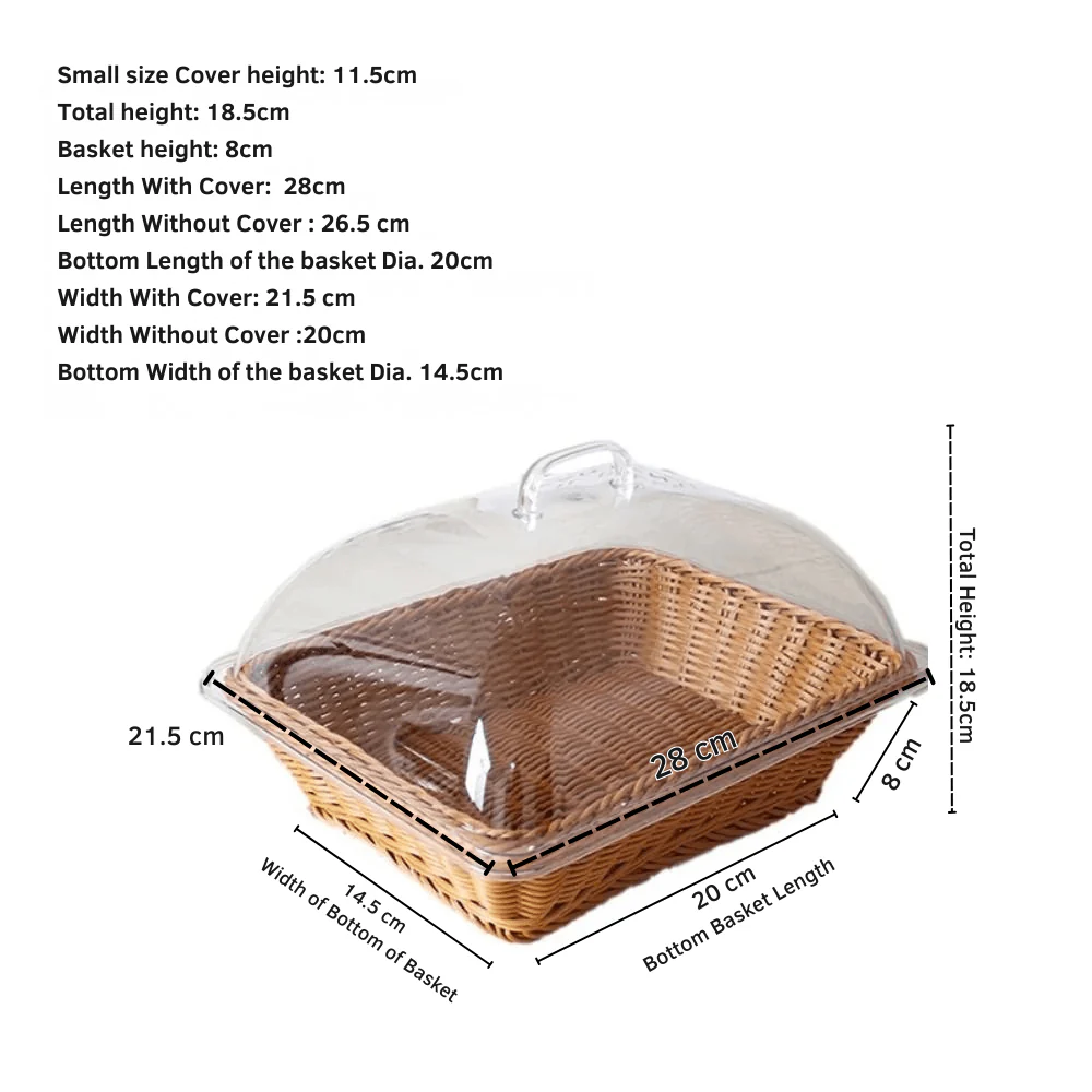 Handwoven Decorative Bread & Pastry Basket with Lid - Image 6