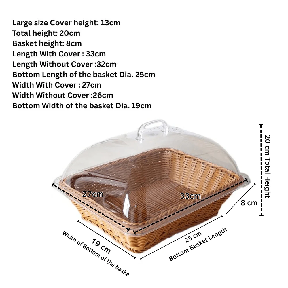 Handwoven Decorative Bread & Pastry Basket with Lid - Image 8