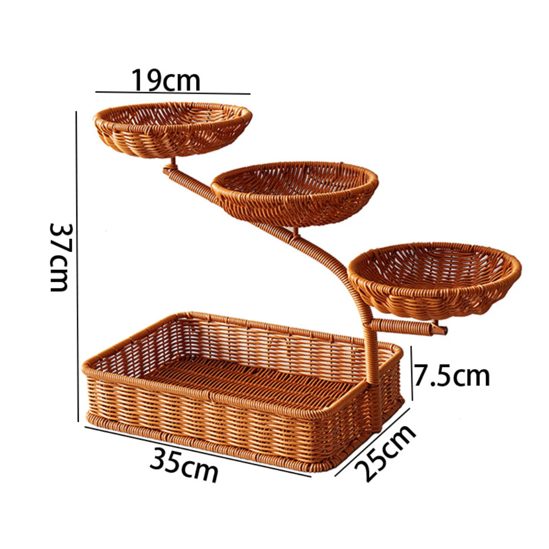 Handwoven Imitation Rattan Fruit Storage Basket - Image 6