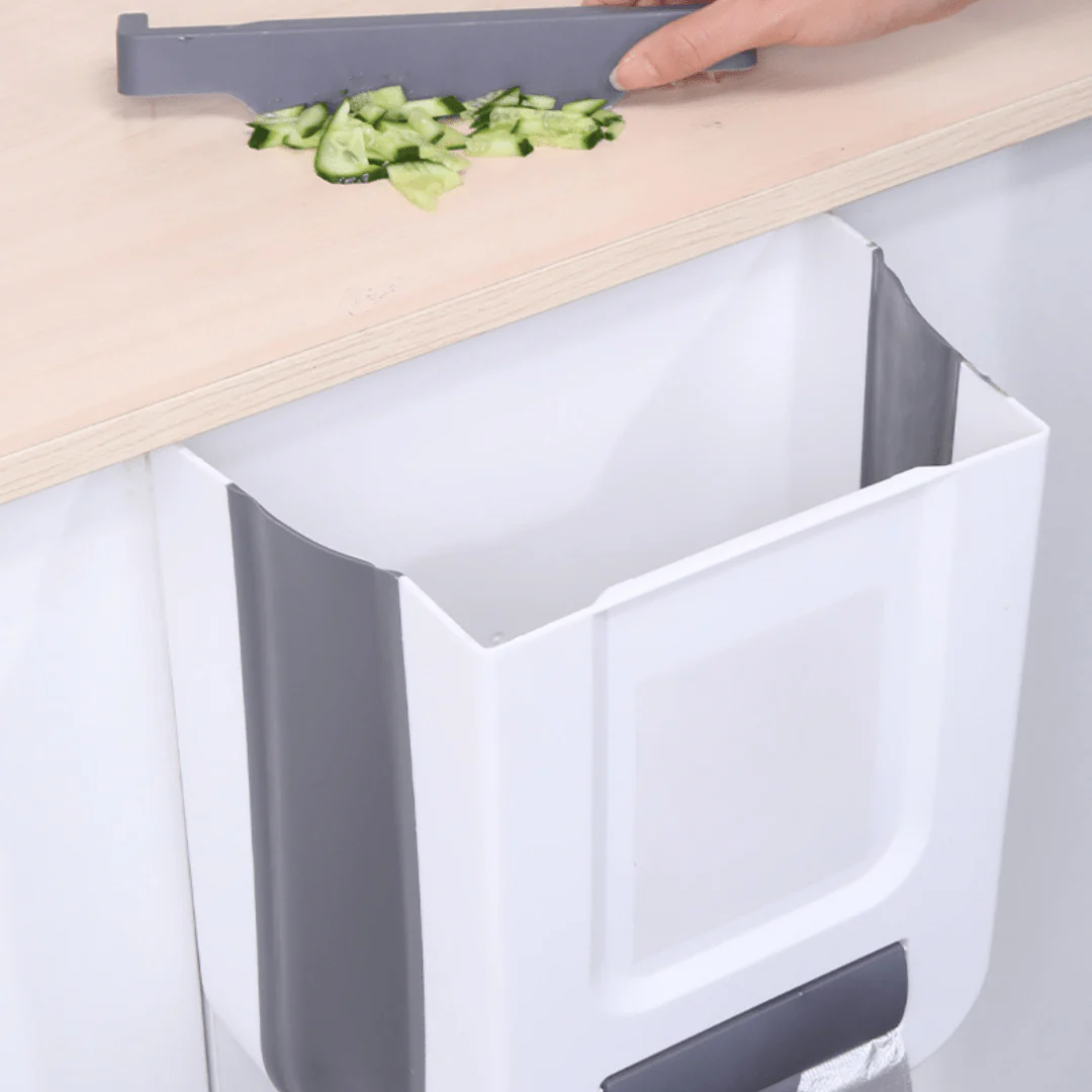 Hanging Folding Mini Trash Can for Kitchen Cabinet Door - Image 3
