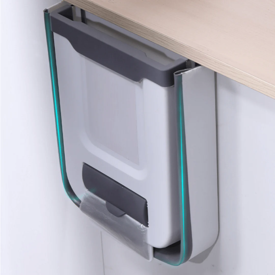 Hanging Folding Mini Trash Can for Kitchen Cabinet Door - Image 4
