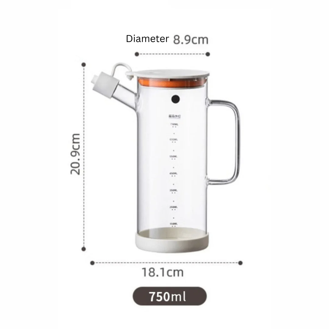 High Borosilicate Glass Oil Bottle with Leakproof Spout (750ml) - Image 6