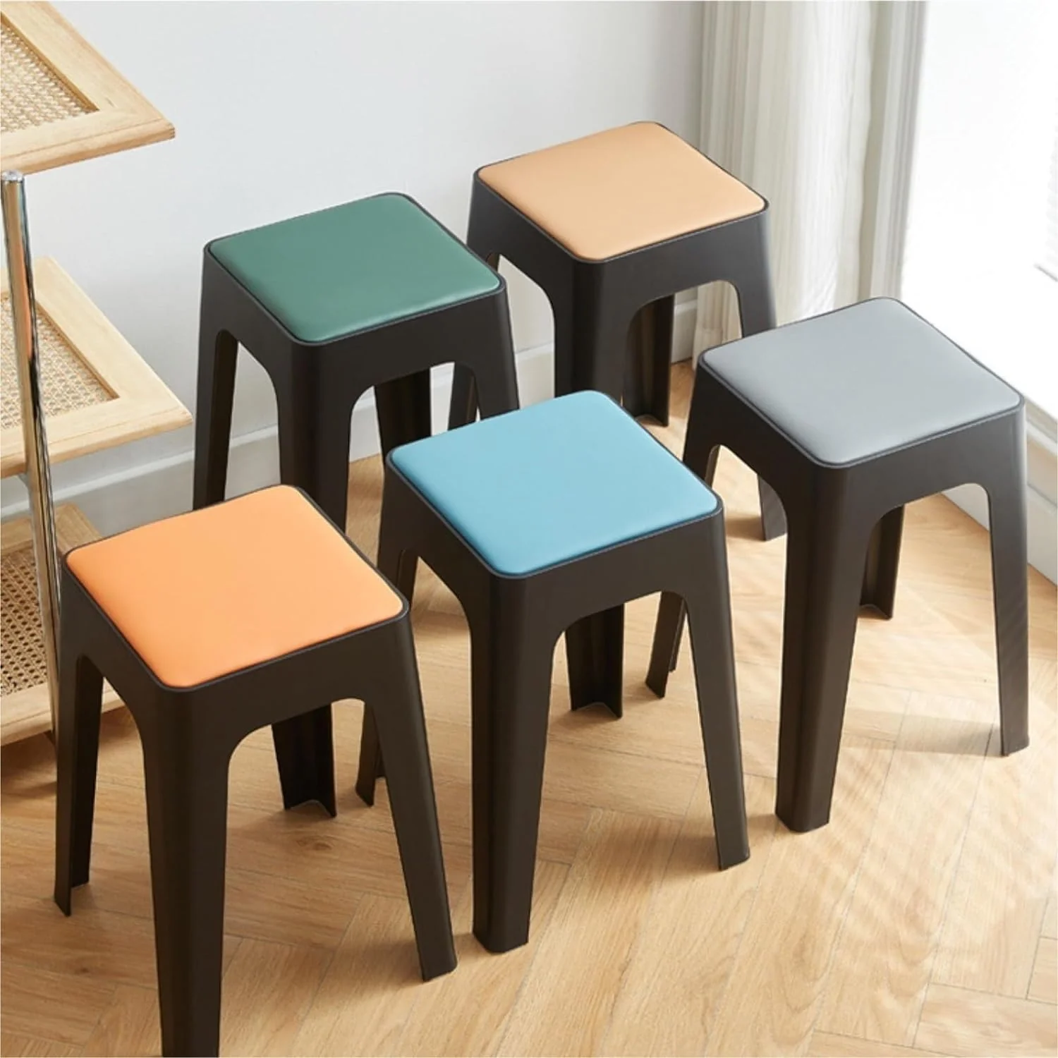 Household Stackable Dining Plastic Stool - Image 10