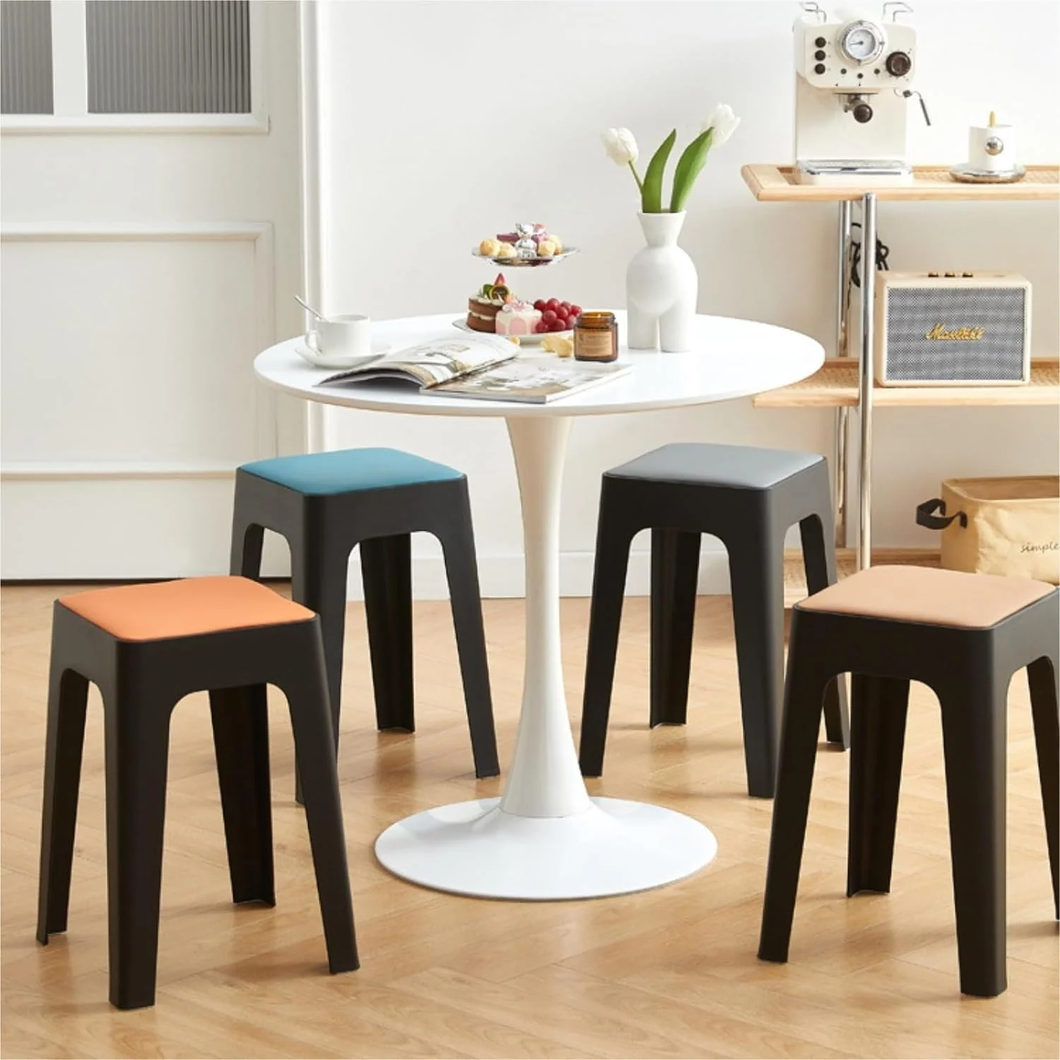 Household Stackable Dining Plastic Stool - Image 9