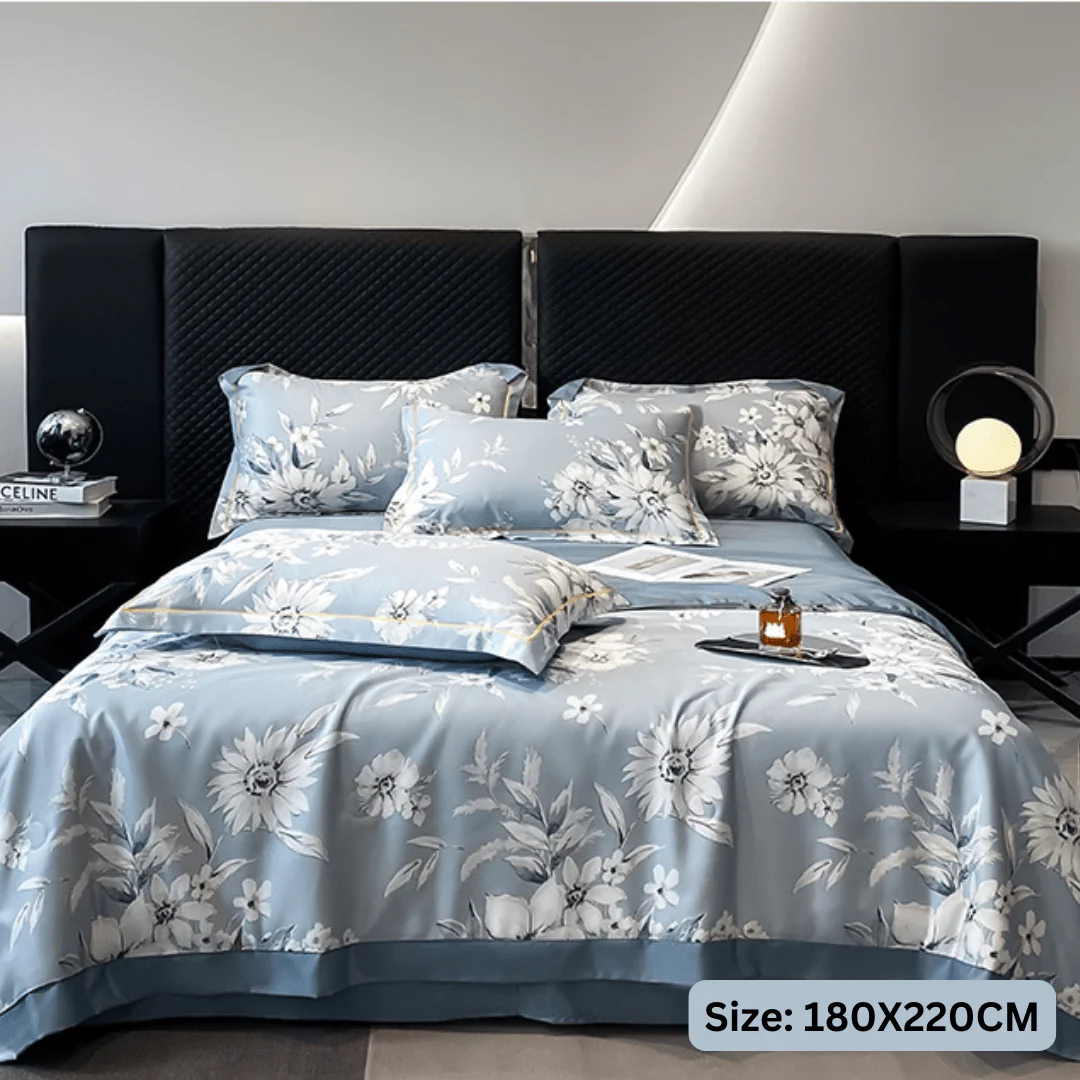 Ice Silk Elegance Comfort Quilt Set (Style-1) - Image 5