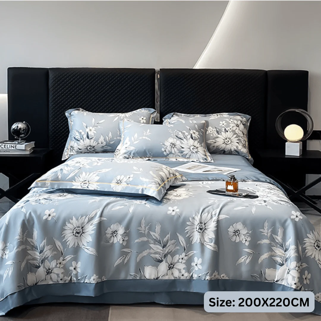 Ice Silk Elegance Comfort Quilt Set (Style-1) - Image 6