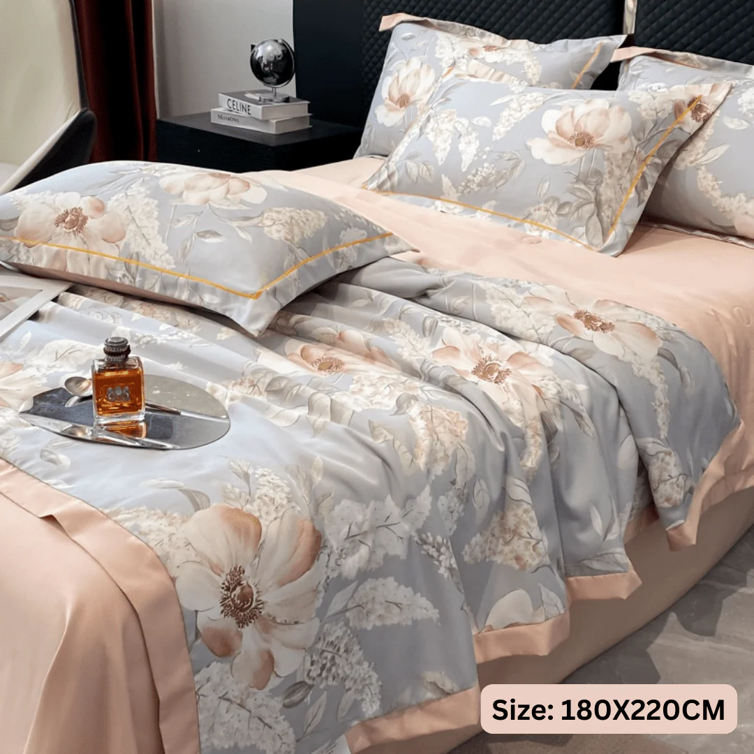 Ice Silk Elegance Comfort Quilt Set (Style-2) - Image 8