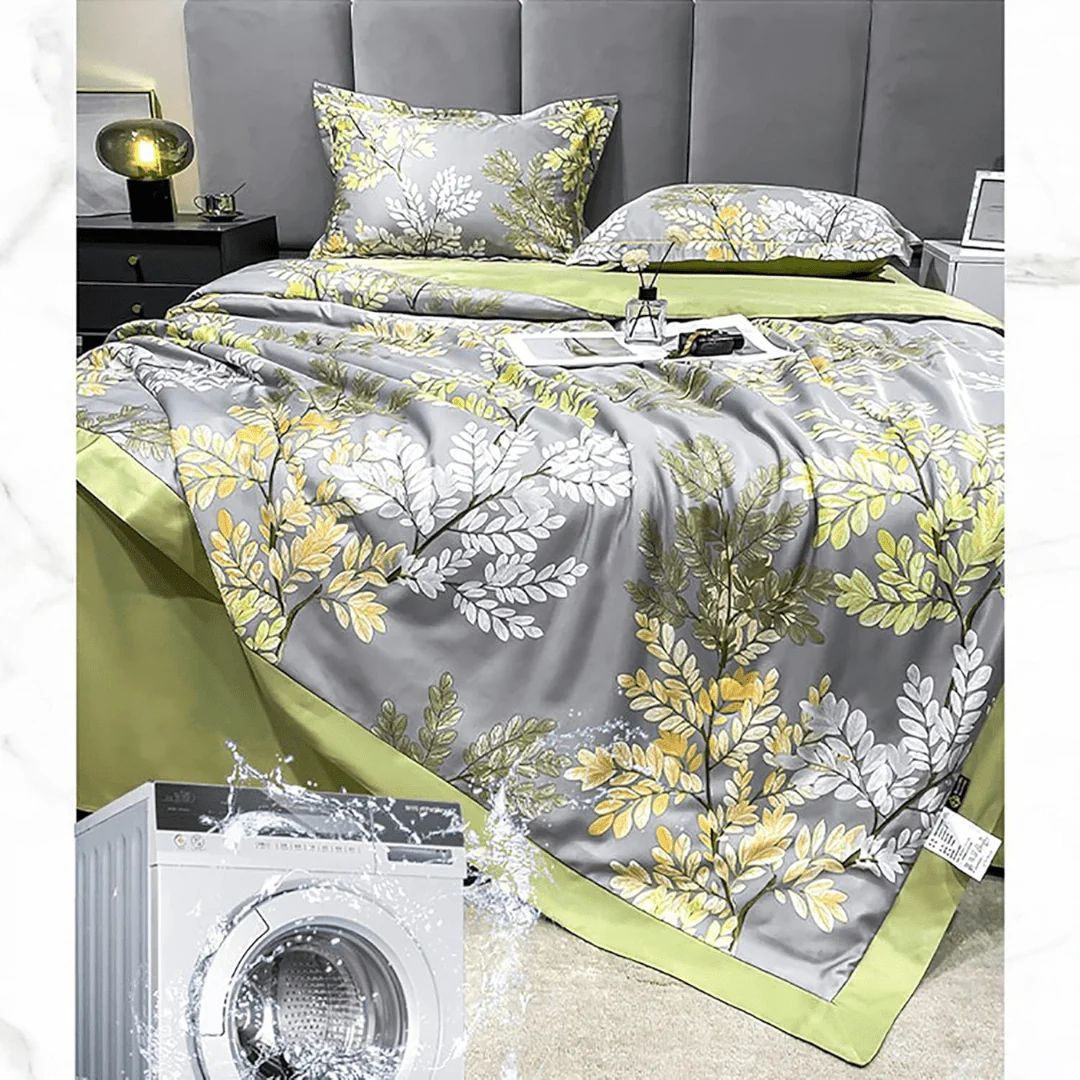 Ice Silk Elegance Comfort Quilt Set (Style-4) - Image 5