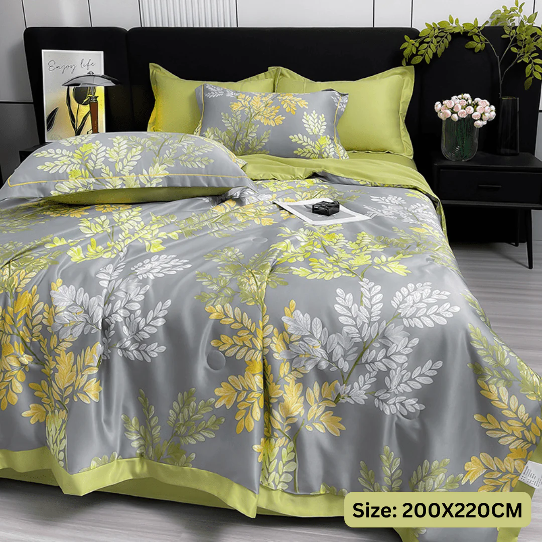 Ice Silk Elegance Comfort Quilt Set (Style-4) - Image 9