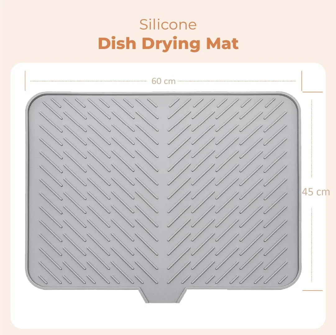 Kitchen Countertop Drying Mat with Drain Lip - Image 7