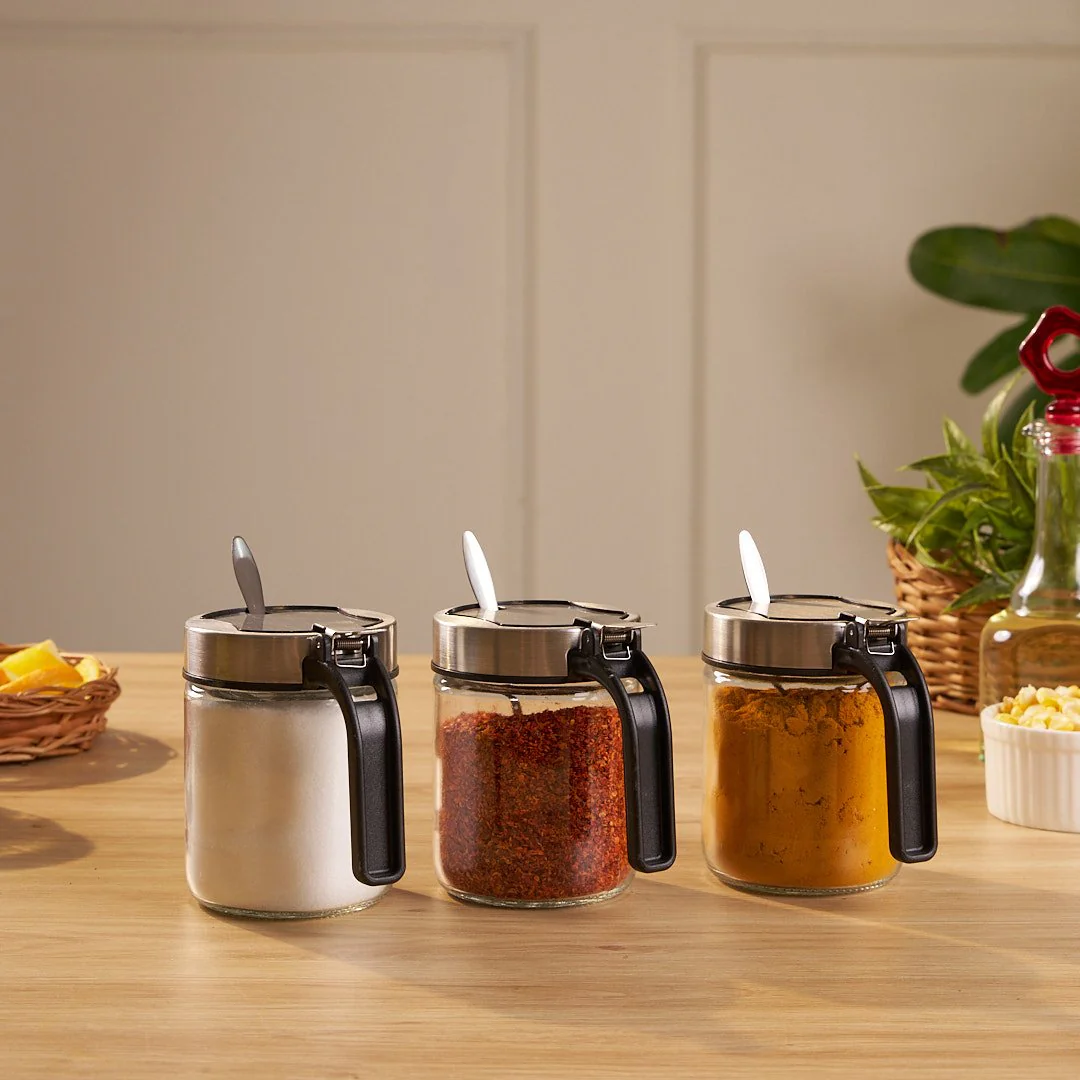 Airtight Glass Storage Containers with Stainless Steel Lid & Spoon - Image 4