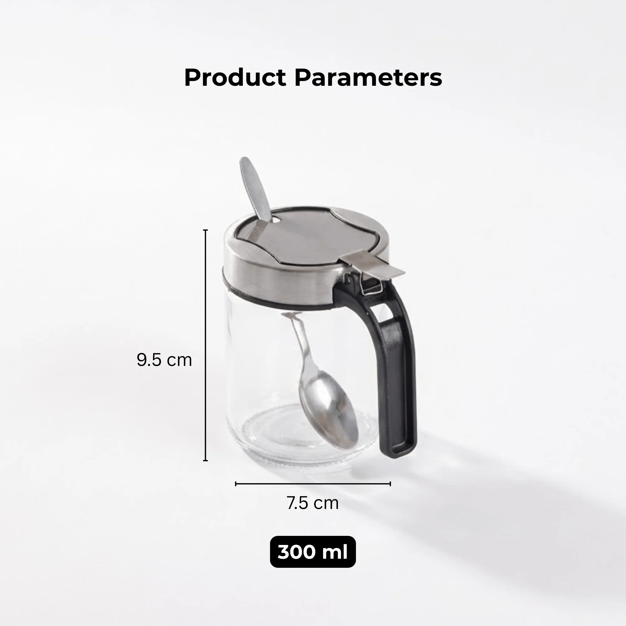 Airtight Glass Storage Containers with Stainless Steel Lid & Spoon - Image 8