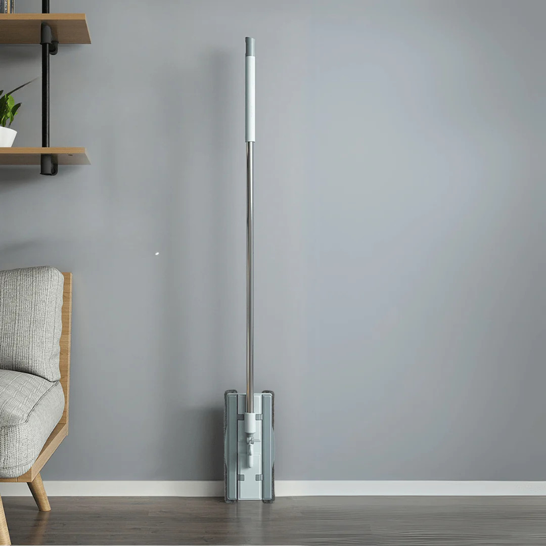 Large Flat Mop with 180° Rotating Stainless Steel Handle (127cm) - Image 2