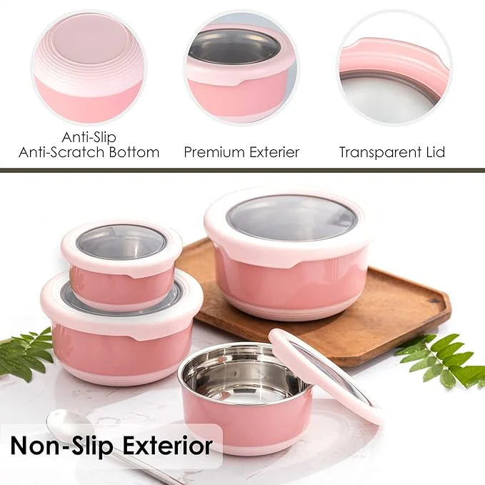 4 Stainless Steel Leakproof Stackable Food Storage Containers - Image 4