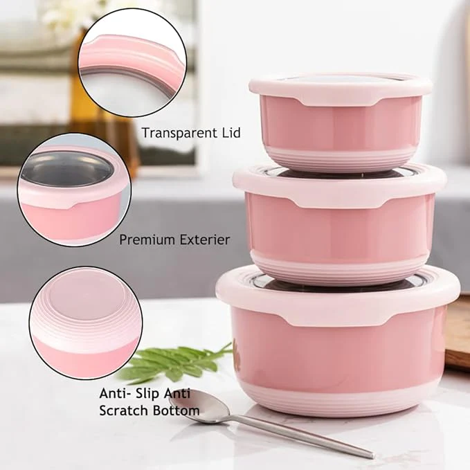4 Stainless Steel Leakproof Stackable Food Storage Containers - Image 5