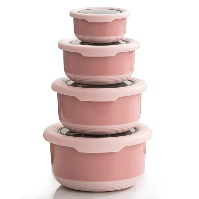 4 Stainless Steel Leakproof Stackable Food Storage Containers - Image 6