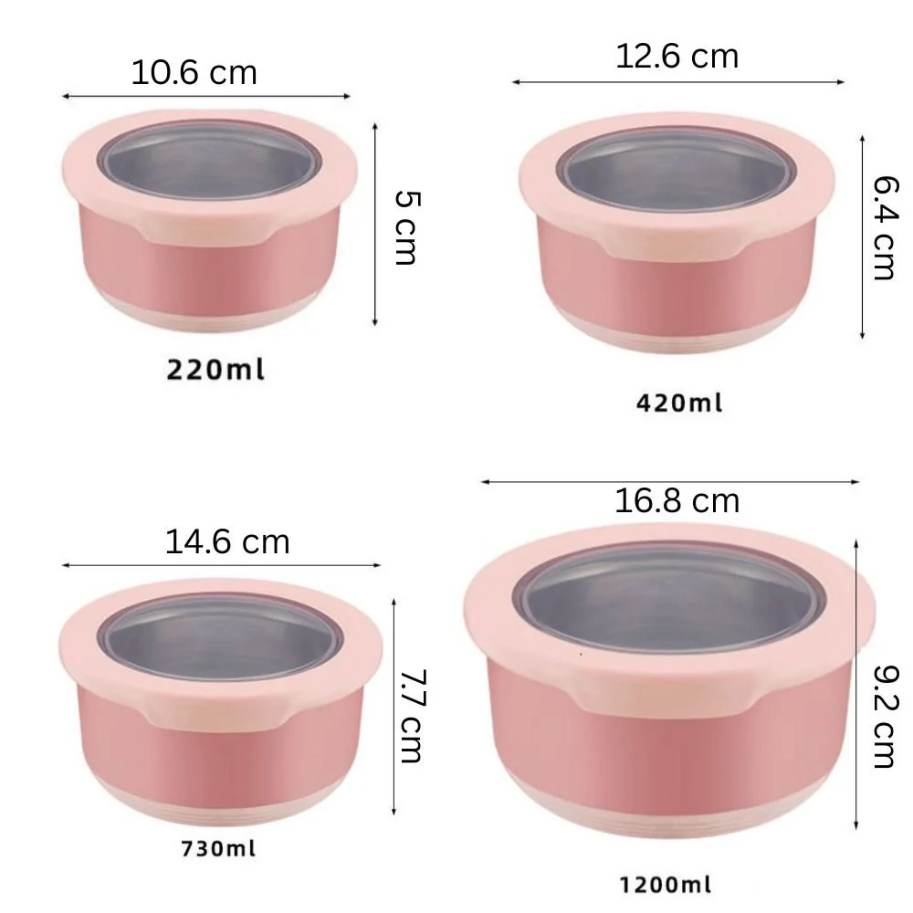 4 Stainless Steel Leakproof Stackable Food Storage Containers - Image 8