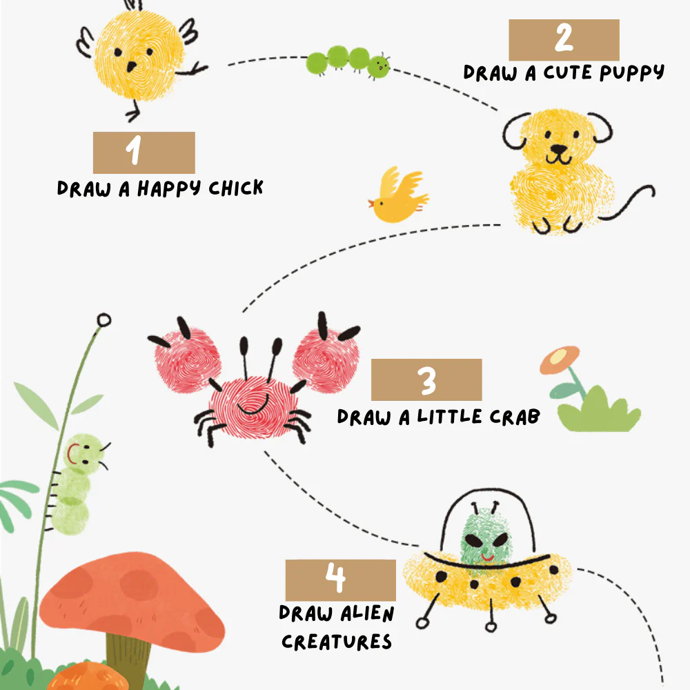 Lightweight Kids Fingerprint Activities Paint Book - Image 4