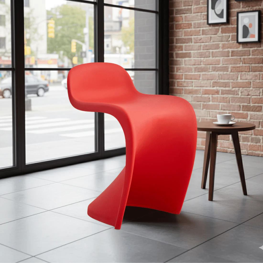 Lightweight Stackable Plastic Chair with Backrest - Image 3