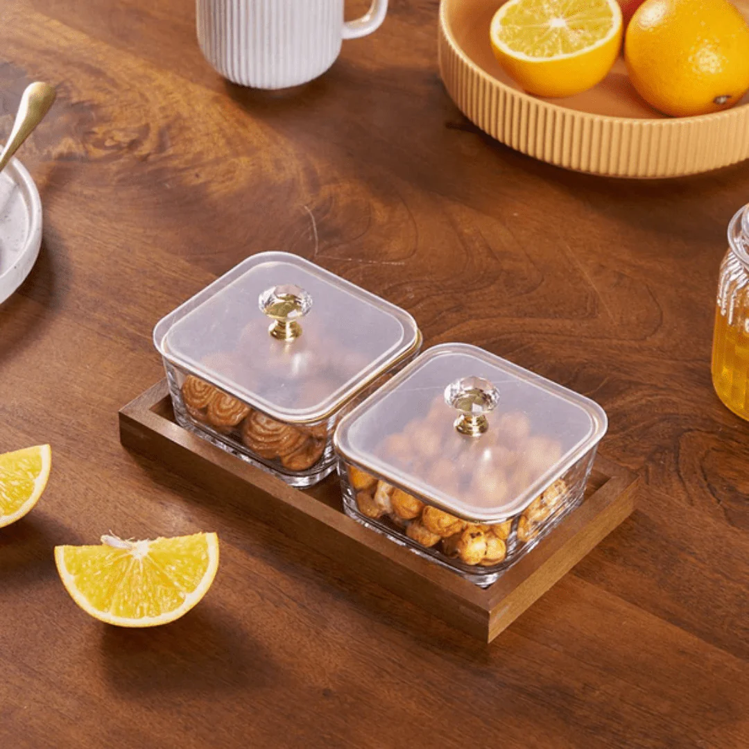 Luxury Glass Snack Box Set (2-Grid) - Image 3