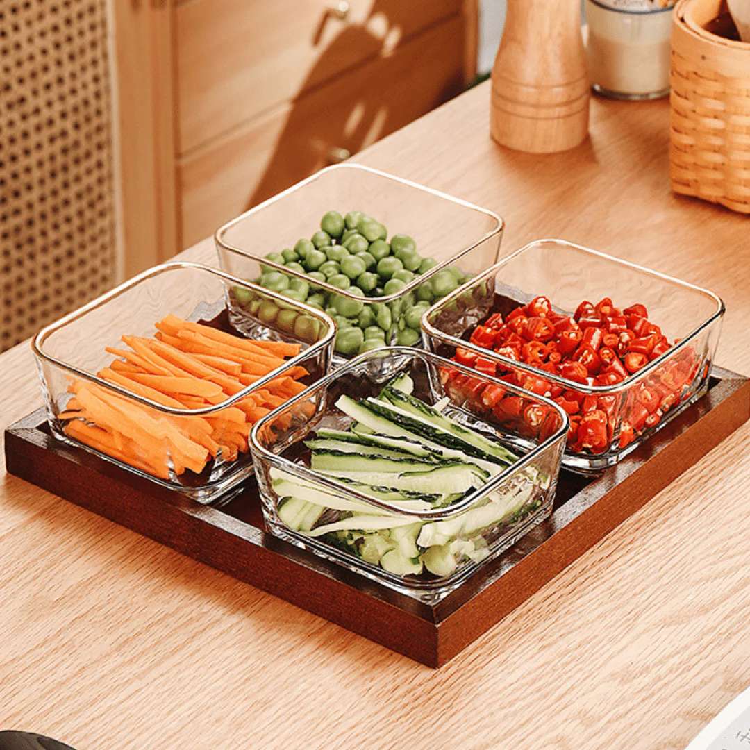 Luxury Glass Snack Box Set (4-Grid) - Image 3