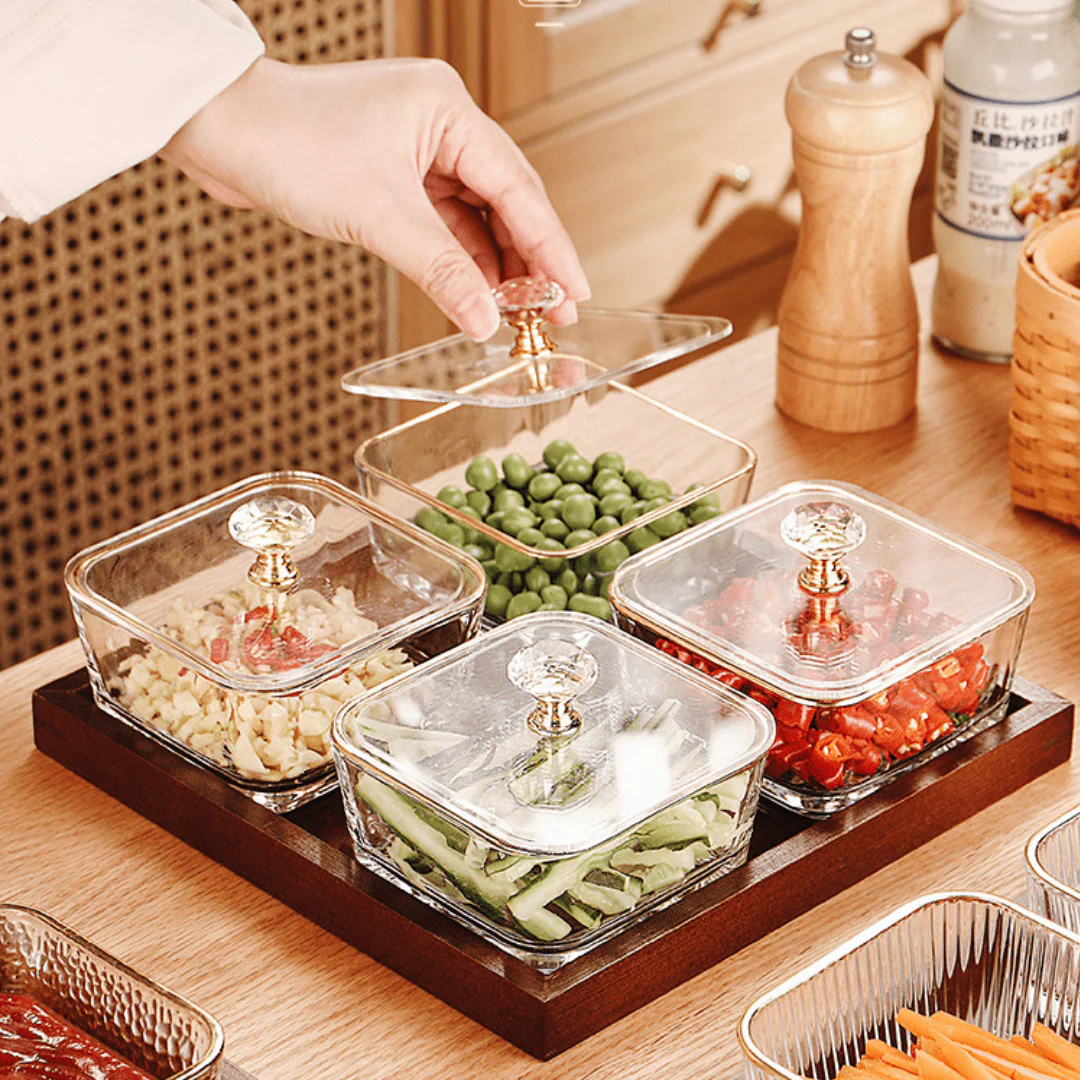 Luxury Glass Snack Box Set (4-Grid) - Image 5