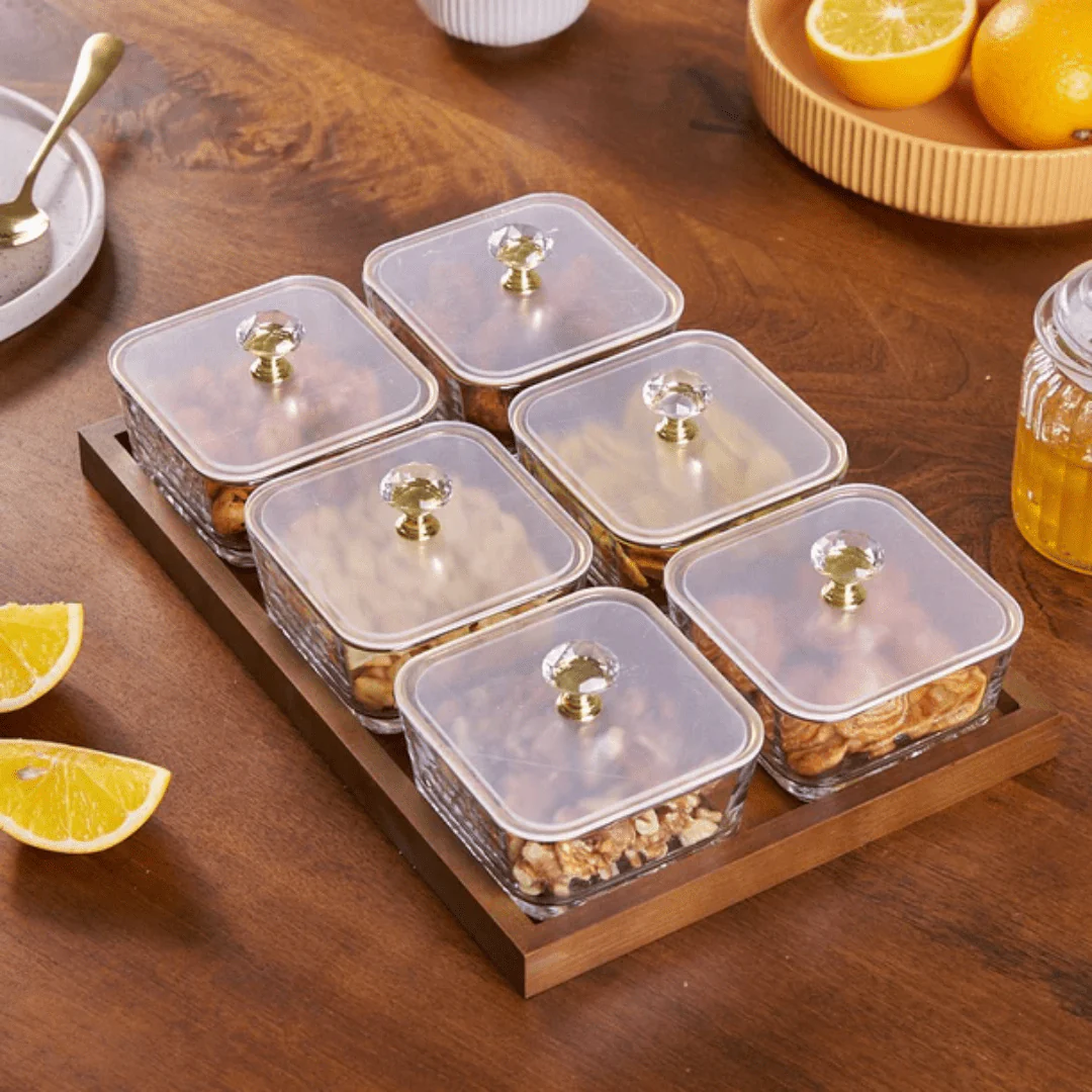 Luxury Glass Snack Box Set (6-Grid) - Image 2