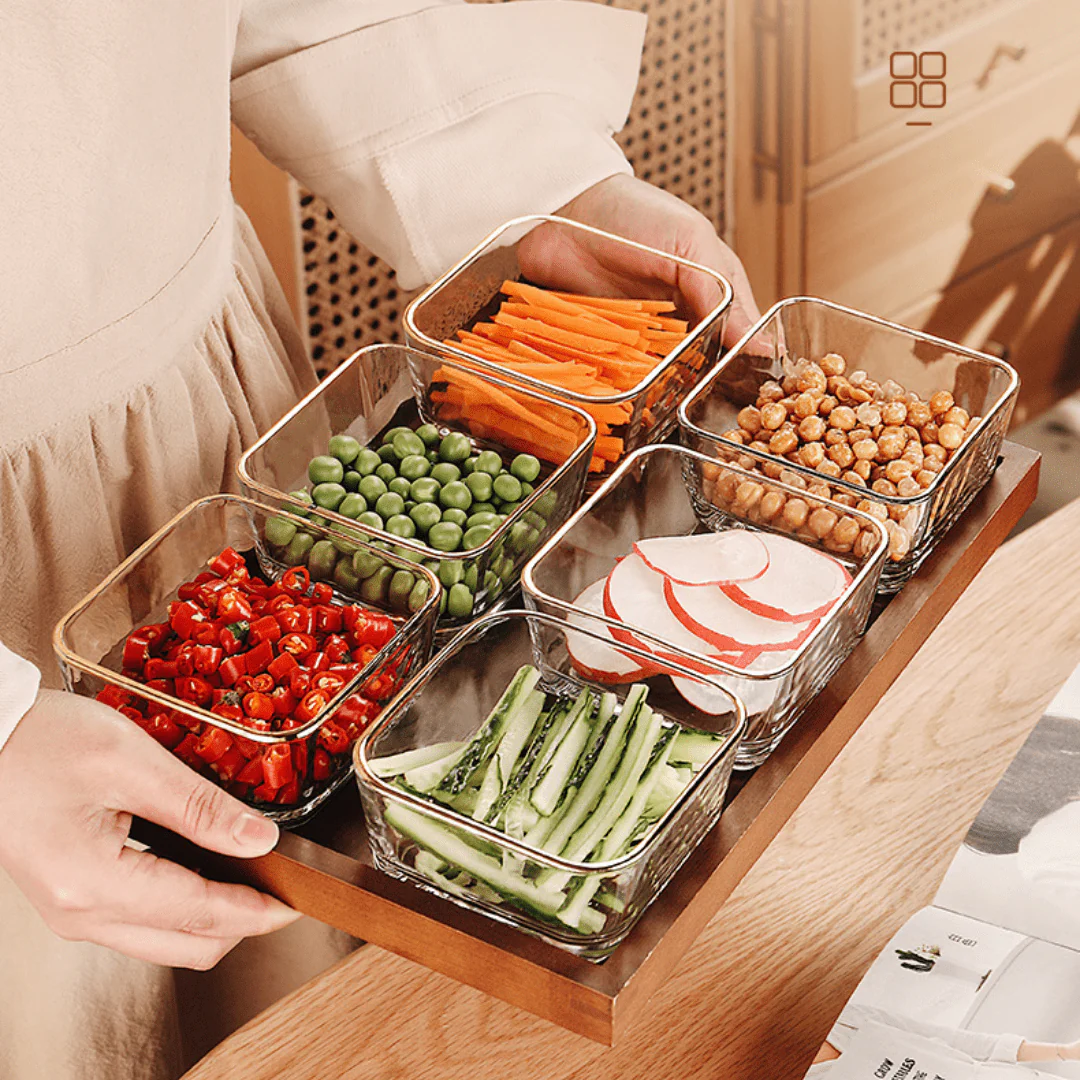 Luxury Glass Snack Box Set (6-Grid) - Image 3