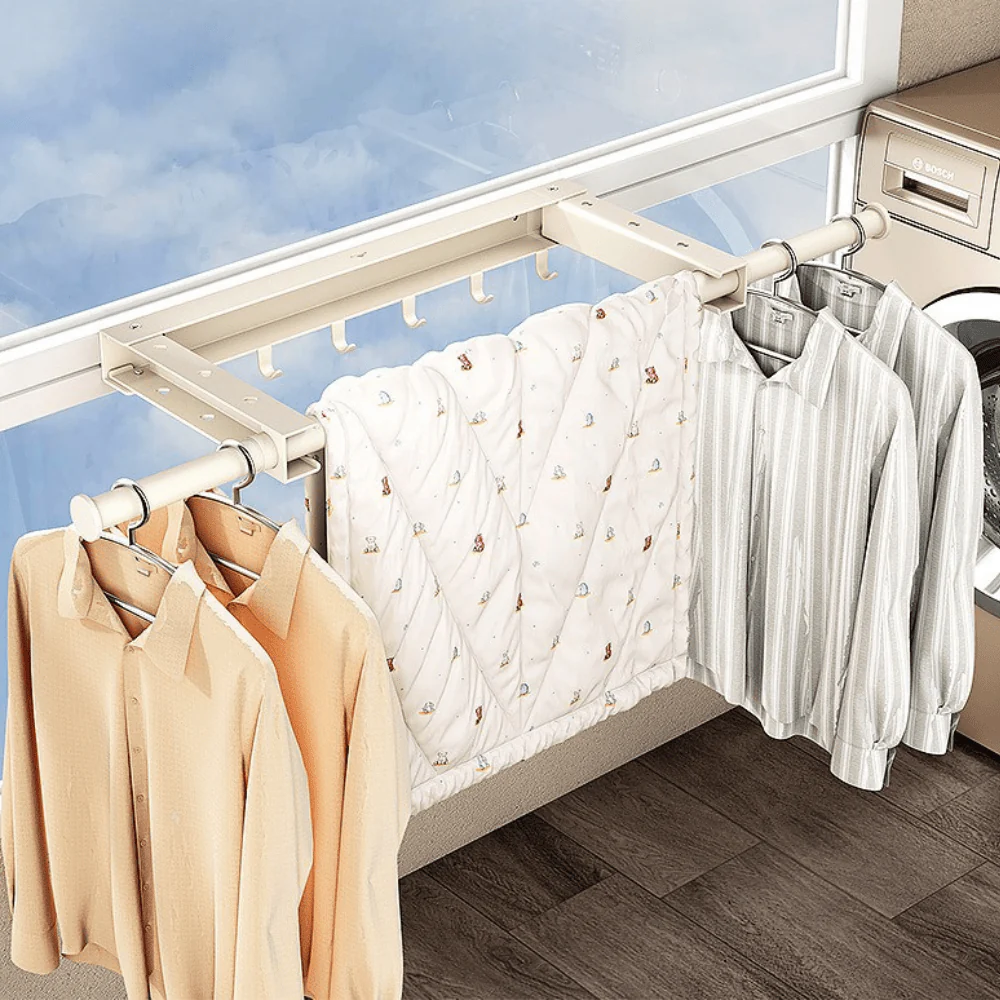 Luxury Telescopic Wall-Mounted Folding Clothes Drying Rack - Image 6