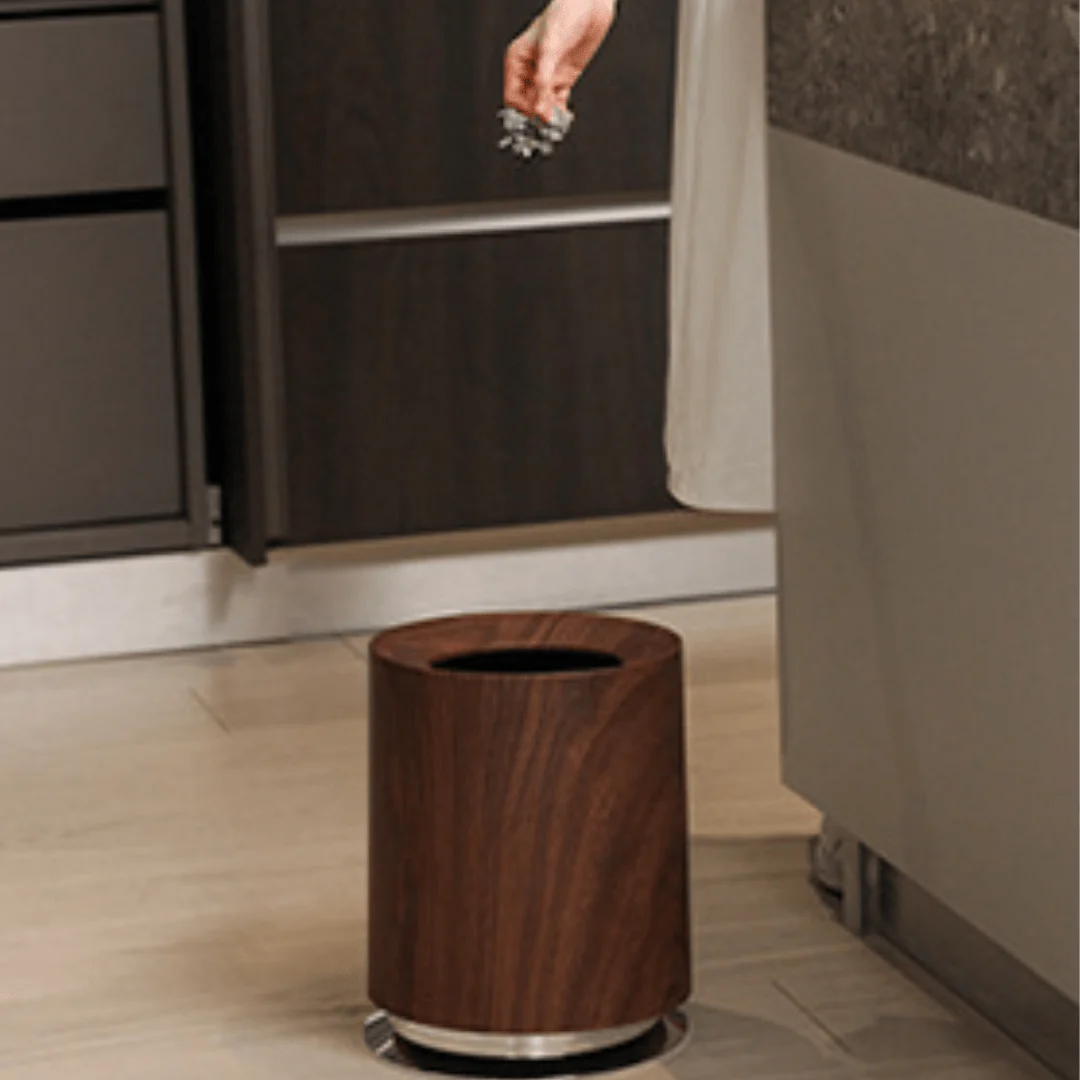 Luxury Wood Grain Trash Can - Image 6