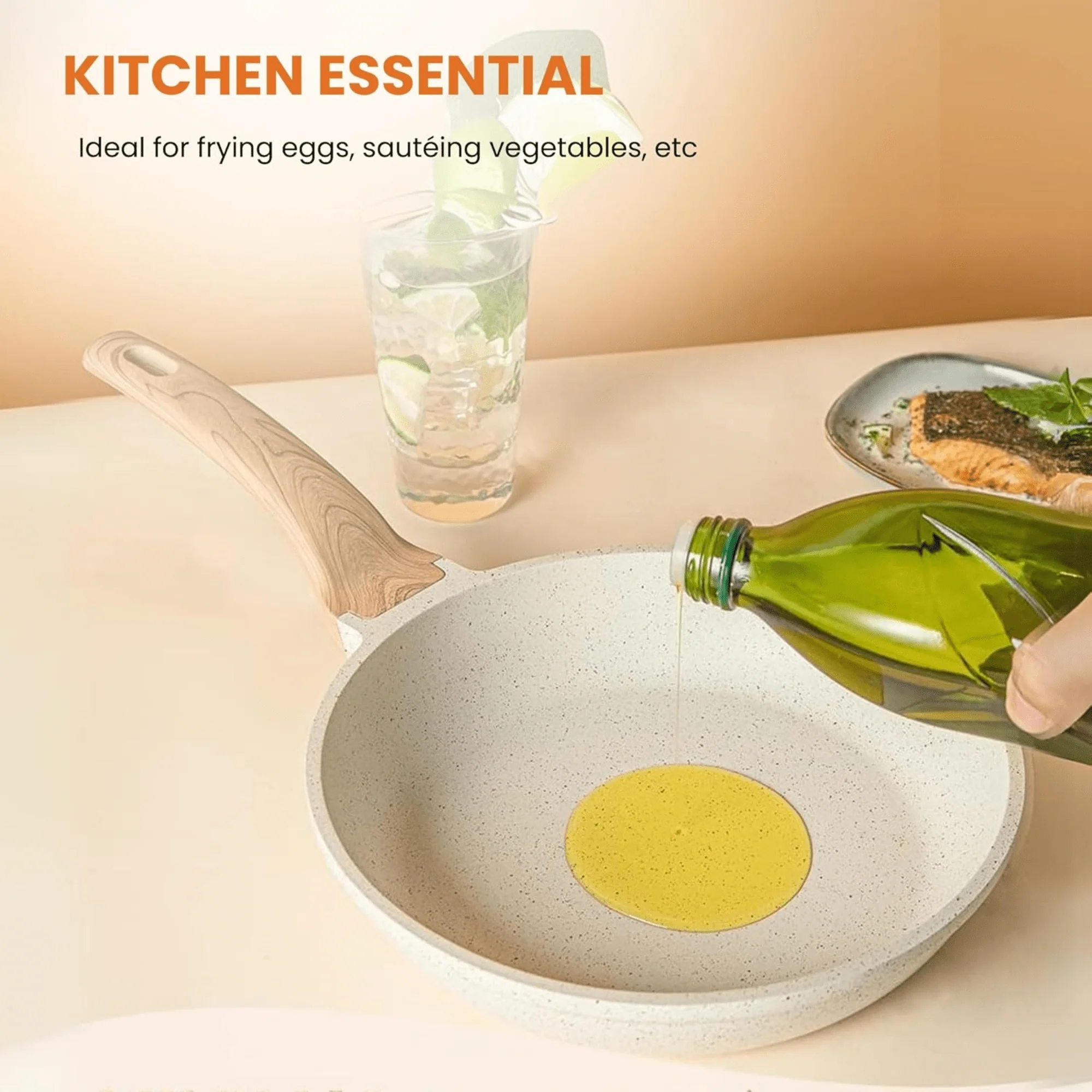 Maifan Stone Non-Stick Frying Pan with Induction Base (20CM) - Image 6