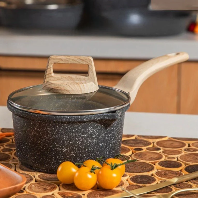 Maifan Stone Non-Stick Pot (Black-18cm) - Image 3
