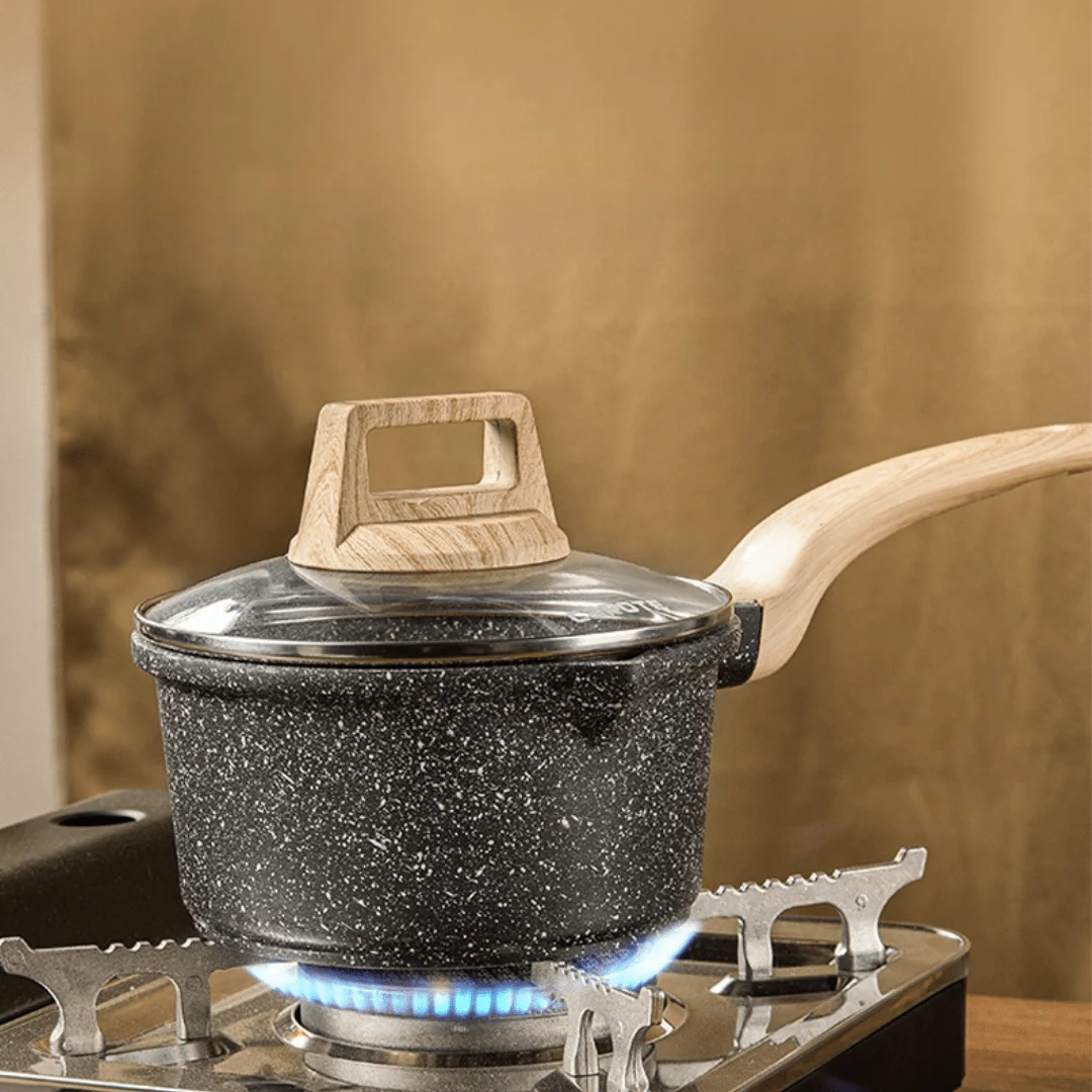 Maifan Stone Non-Stick Pot (Black-18cm) - Image 5