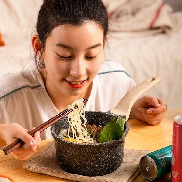 Maifan Stone Non-Stick Pot (Black-18cm) - Image 6
