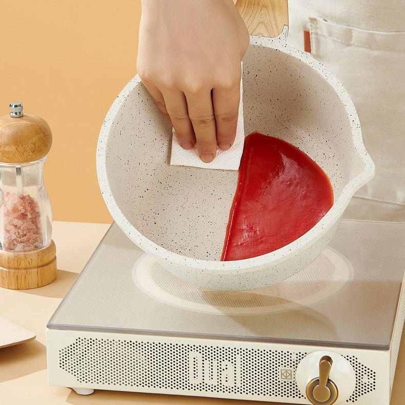 Maifan Stone Non-Stick Pot (White-18cm) - Image 10