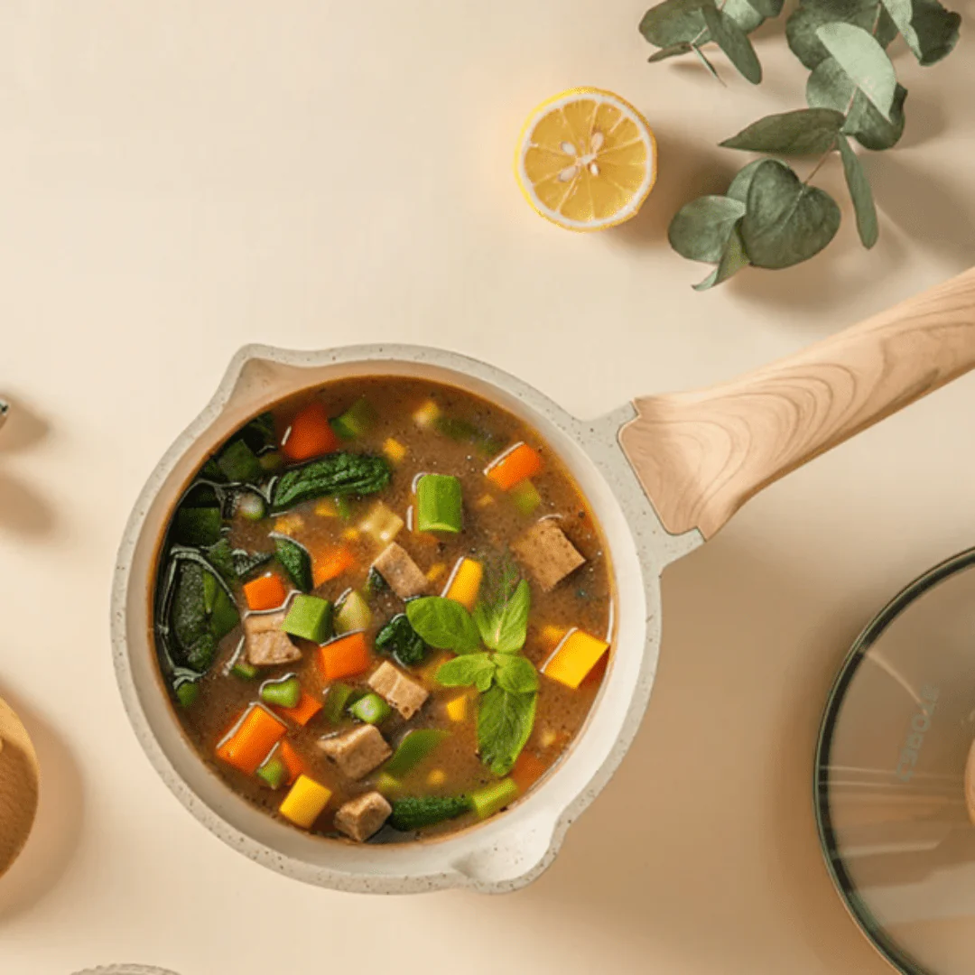 Maifan Stone Non-Stick Pot (White-18cm) - Image 14