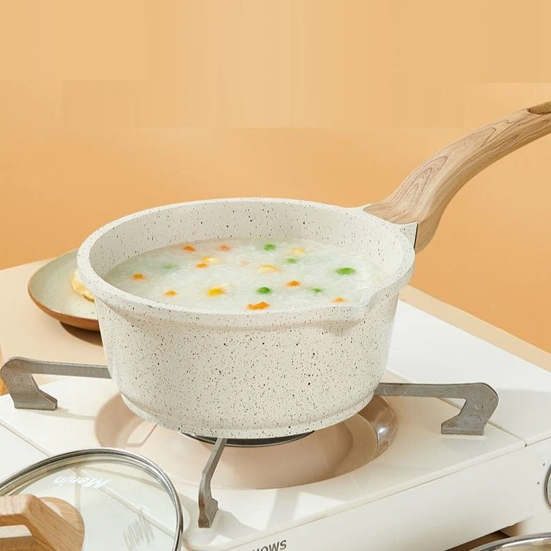 Maifan Stone Non-Stick Pot (White-18cm) - Image 6