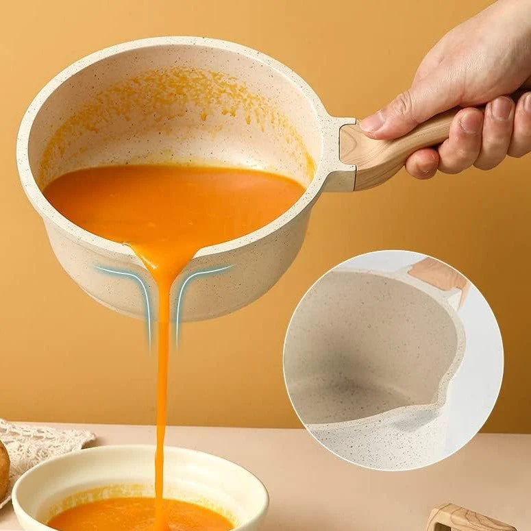 Maifan Stone Non-Stick Pot (White-18cm) - Image 7