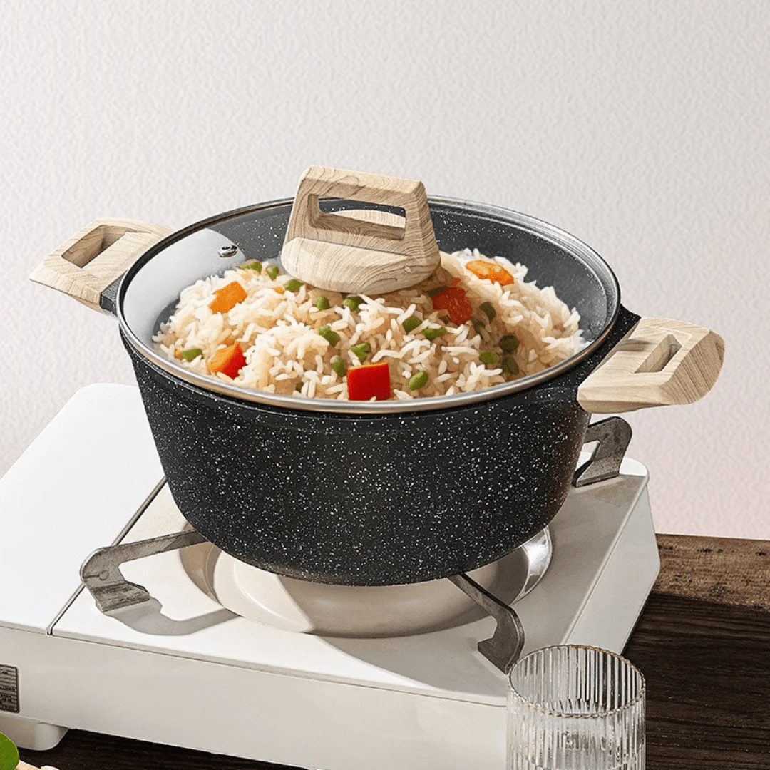 Maifan Stone Non-Stick Sauce Pan with Lid(24cm) - Image 3