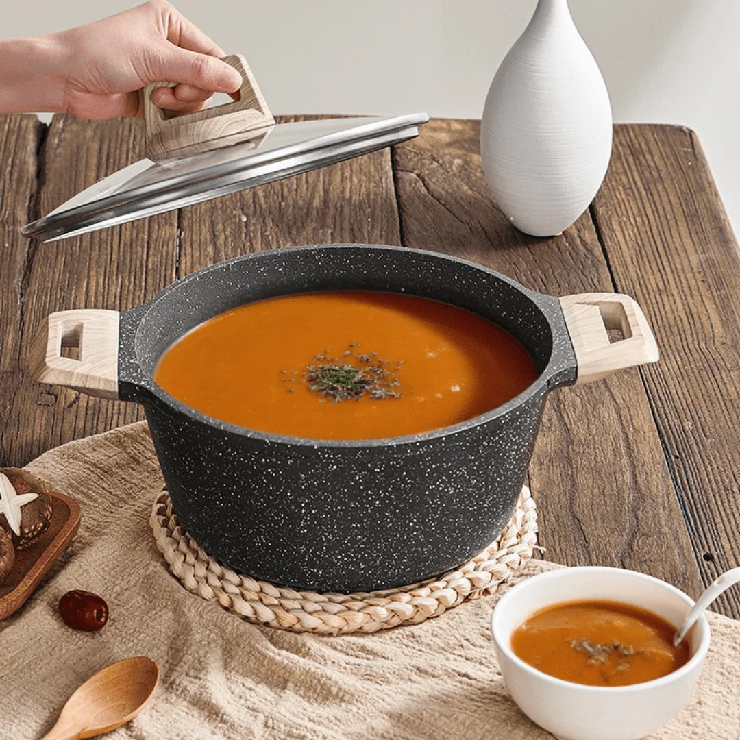 Maifan Stone Non-Stick Sauce Pan with Lid(24cm) - Image 5