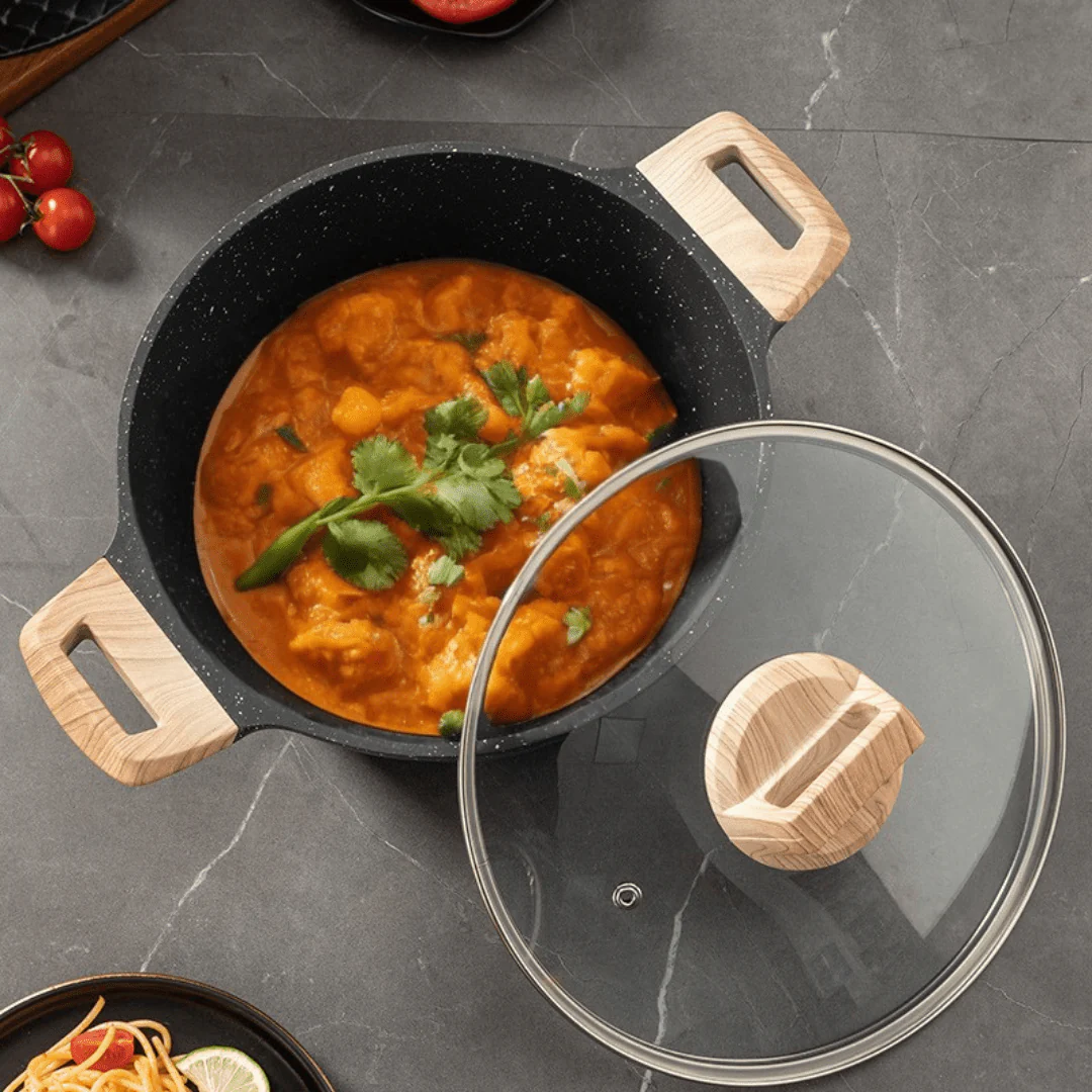 Maifan Stone Non-Stick Sauce Pan (Black-24cm) - Image 5